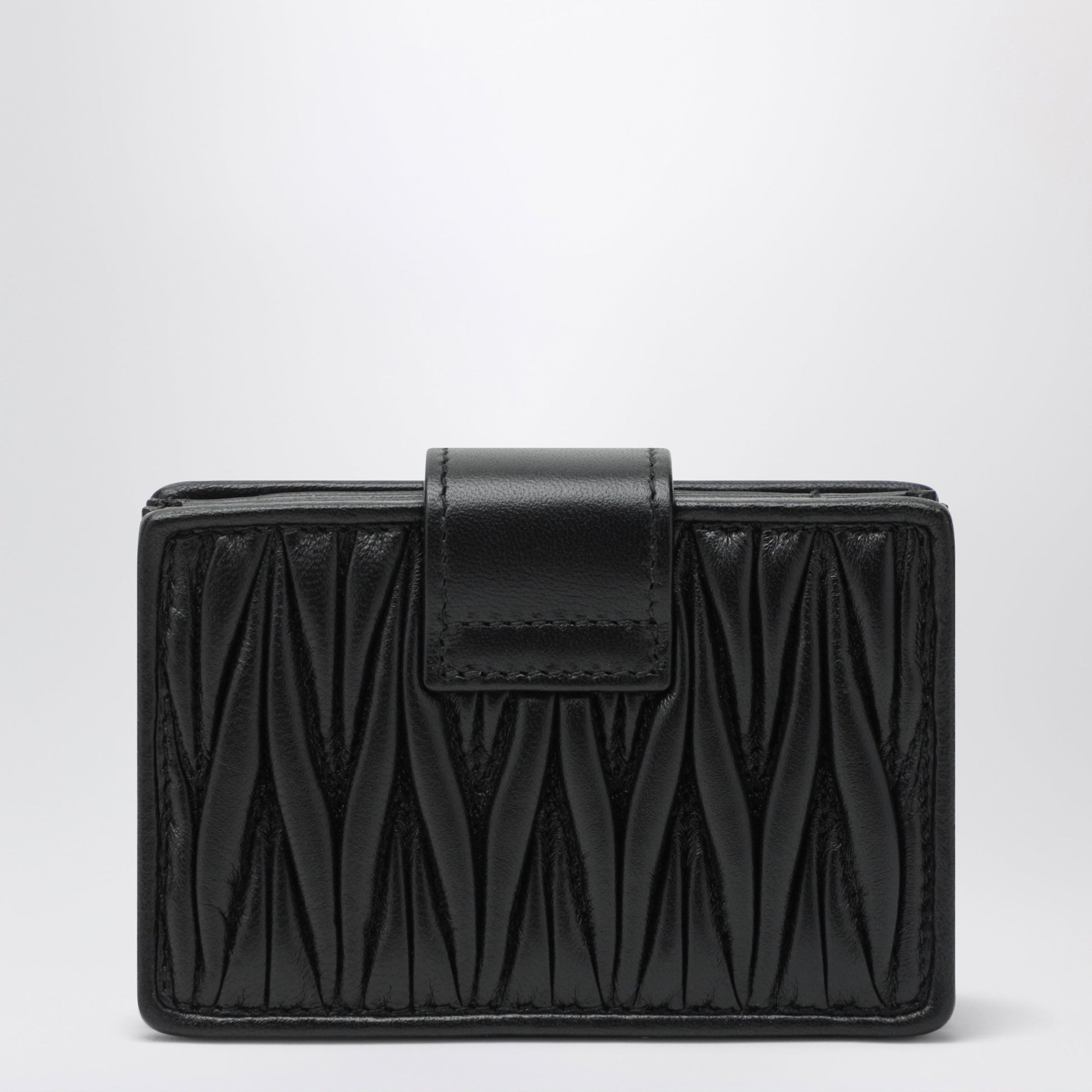 Miu Miu Black Card Holder In Matelasse Nappa Leather Women MIU MIU