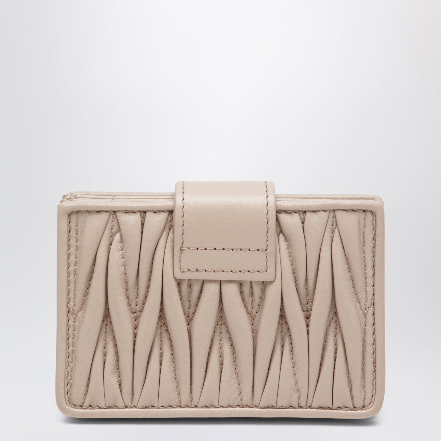 Miu Miu Matelasse Nappa Card Holder In Powder Pink Women MIU MIU