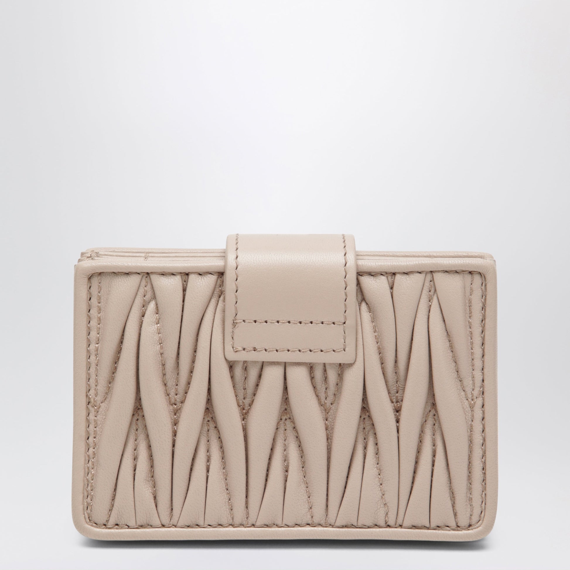 Miu Miu Matelasse Nappa Card Holder In Powder Pink Women MIU MIU