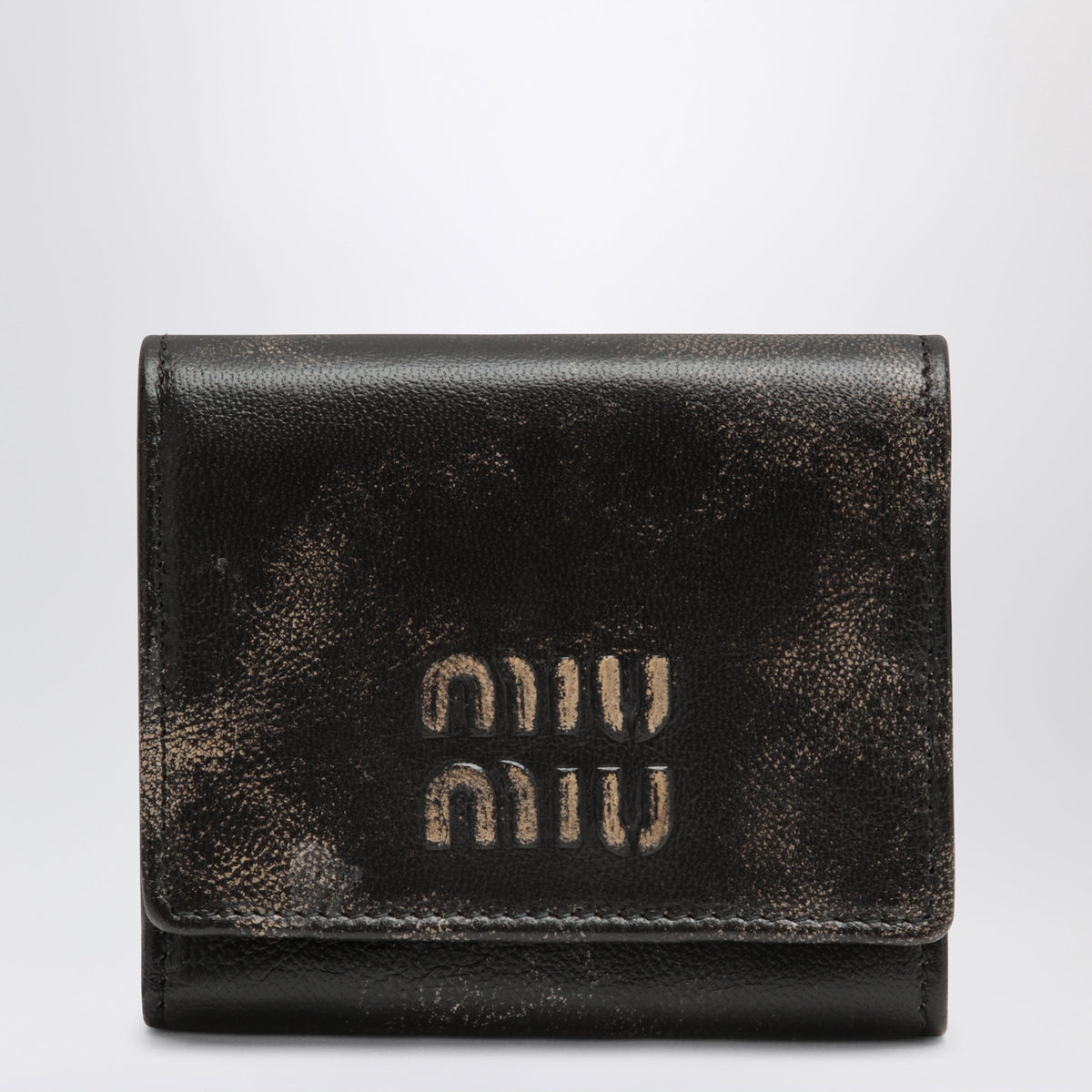 Miu Miu Coffee-Coloured Three-Compartment Wallet With A Vintage Look Women MIU MIU
