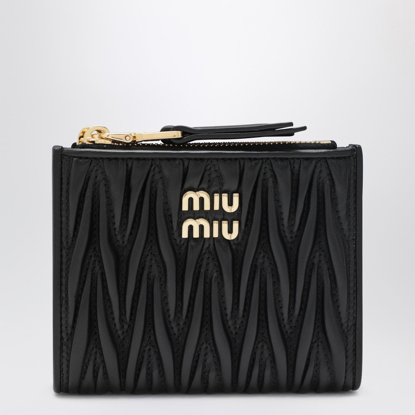 Miu Miu Small Black Matelasse Nappa Wallet Women MIU MIU