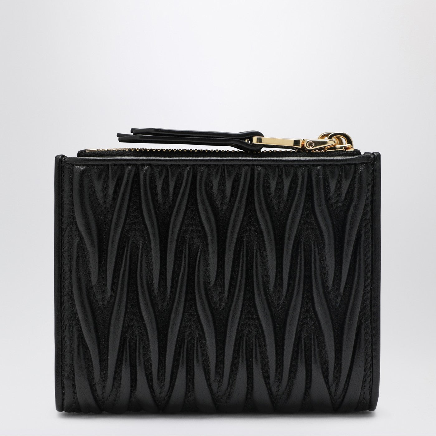 Miu Miu Small Black Matelasse Nappa Wallet Women MIU MIU