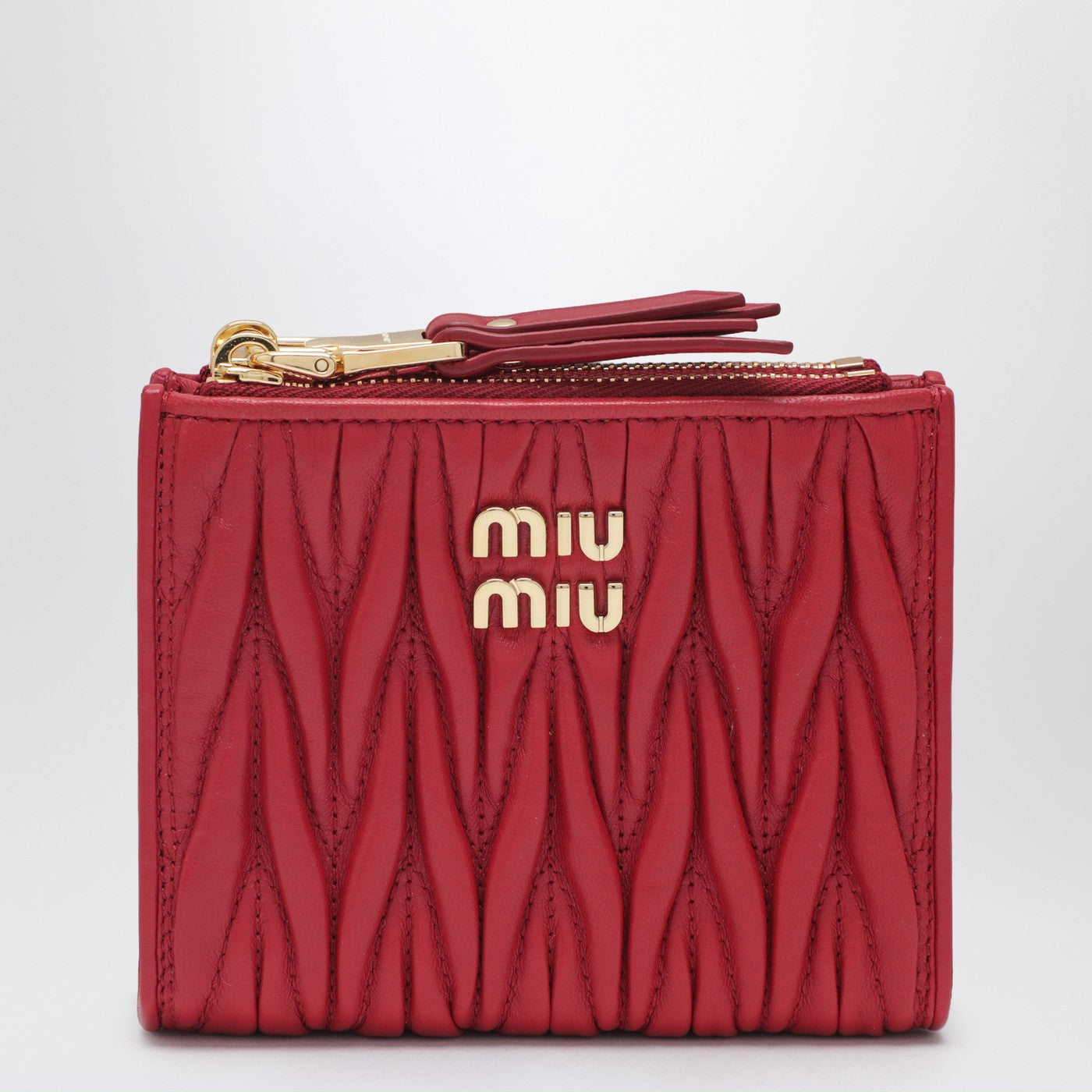 Miu Miu Small Red Quilted Nappa Wallet Women MIU MIU