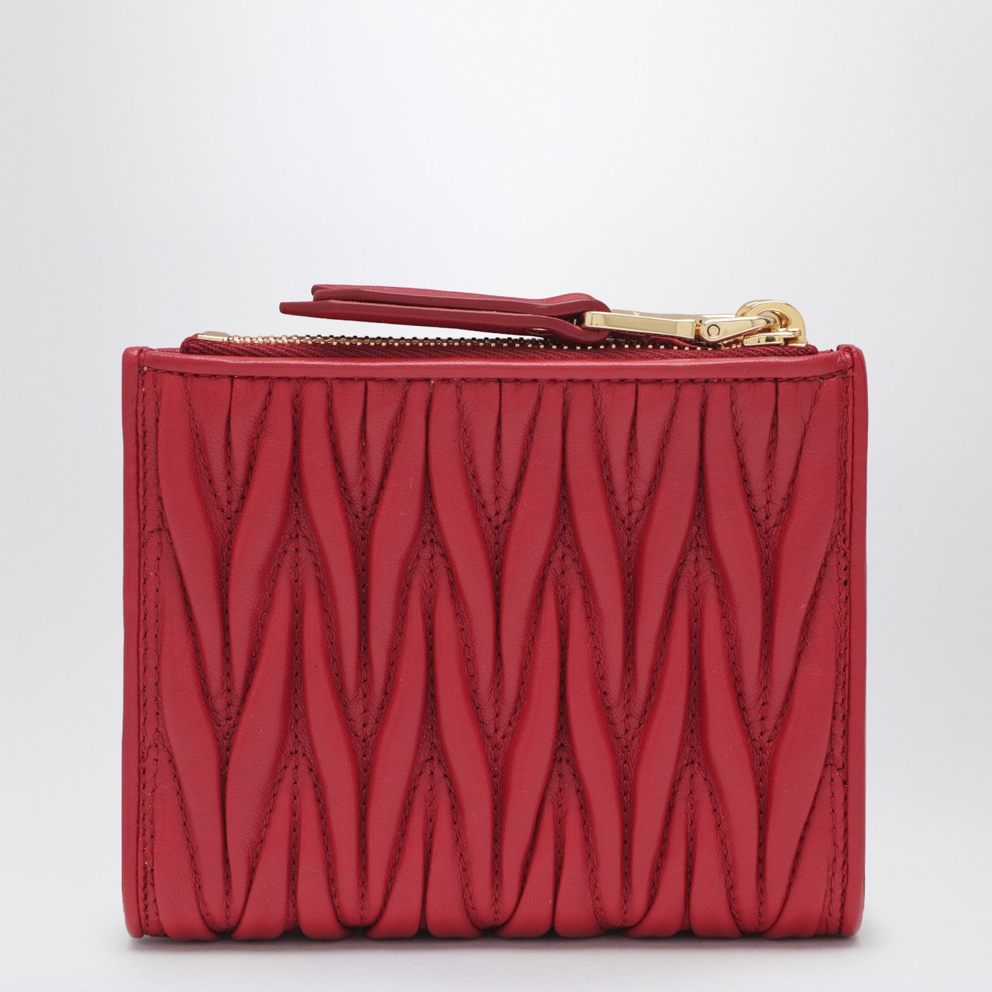 Miu Miu Small Red Quilted Nappa Wallet Women MIU MIU