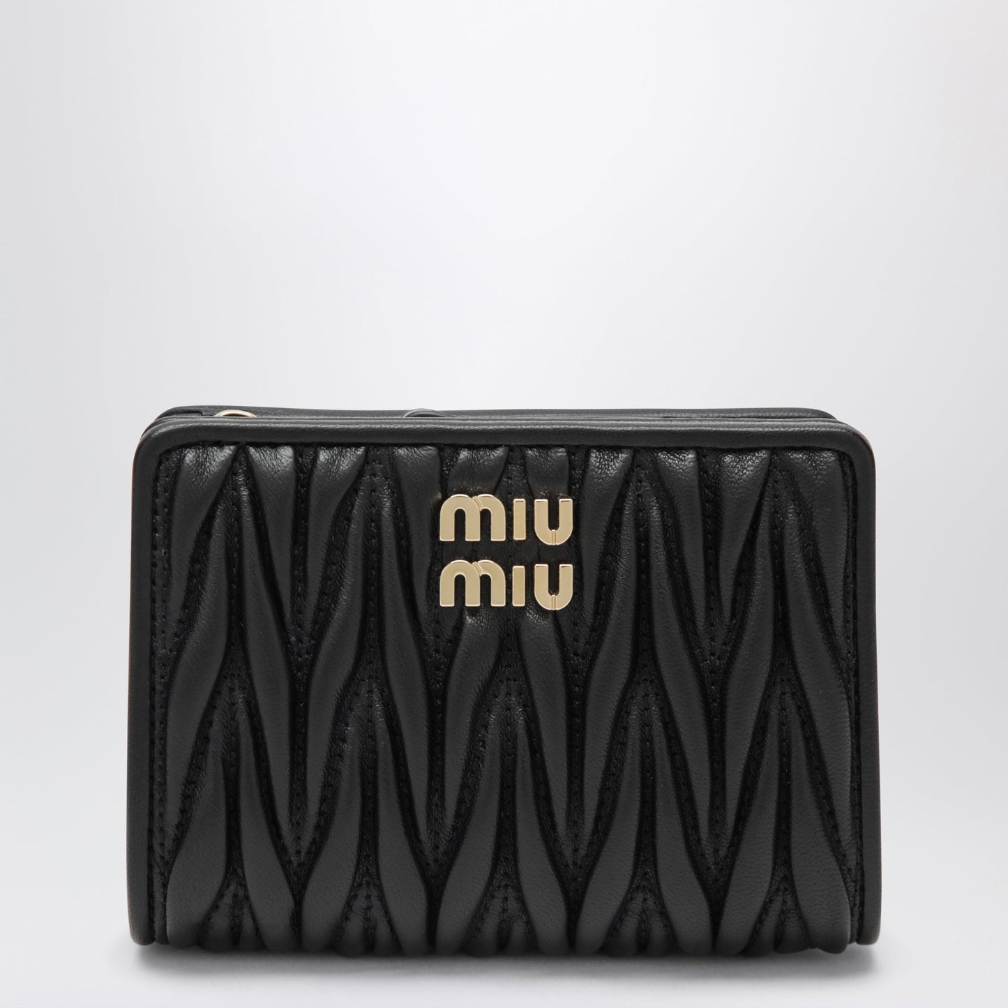 Miu Miu Small Black Matelasse Nappa Wallet Women MIU MIU