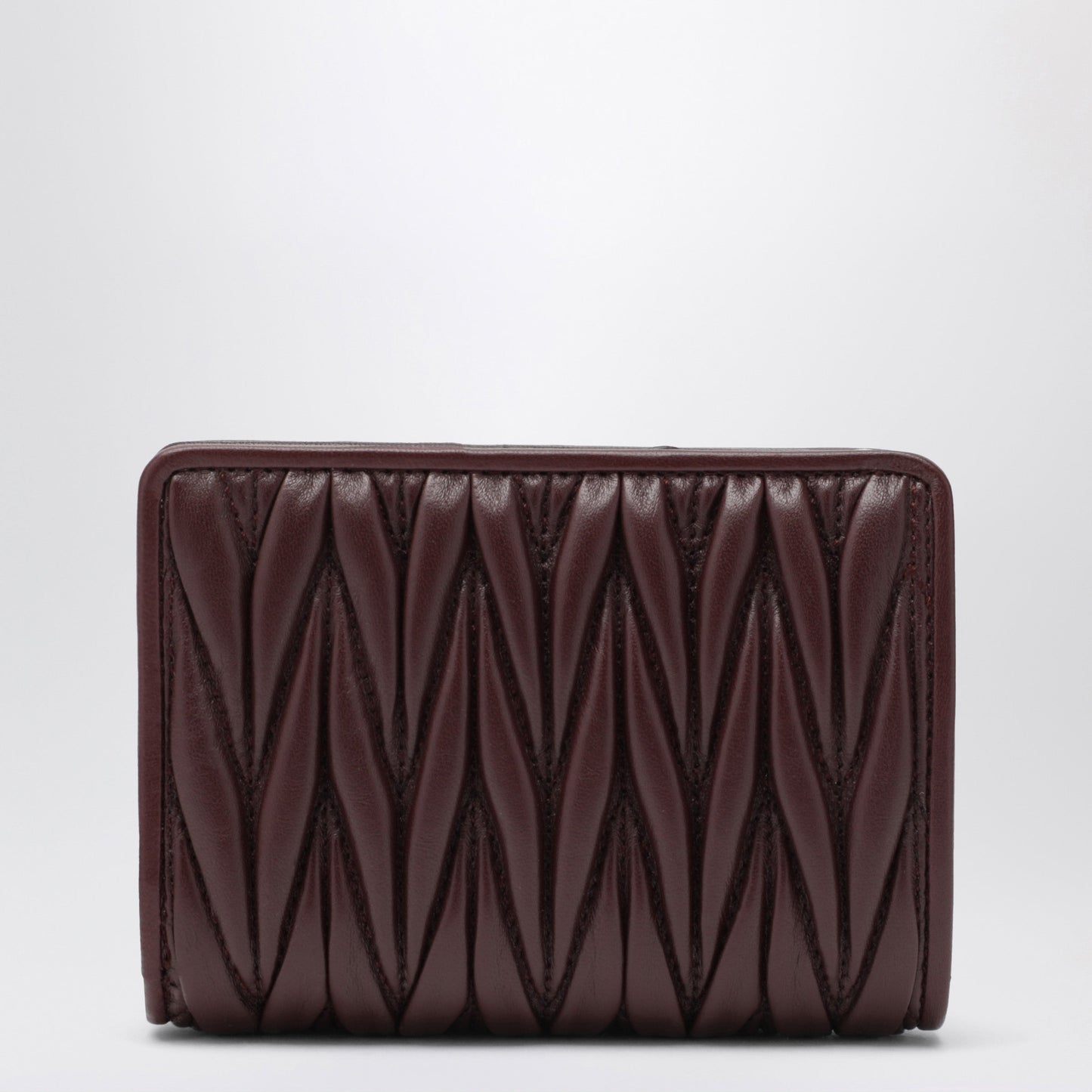 Miu Miu Bordeaux Matelasse Nappa Leather Small Wallet Women MIU MIU
