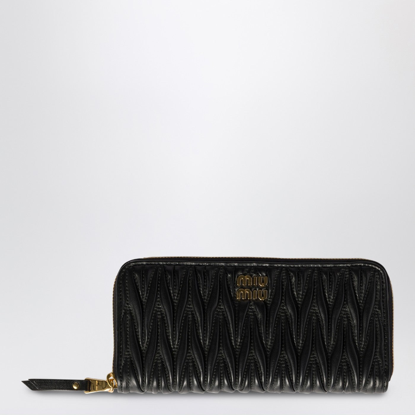 Miu Miu Large Black Quilted Nappa Leather Wallet Women MIU MIU
