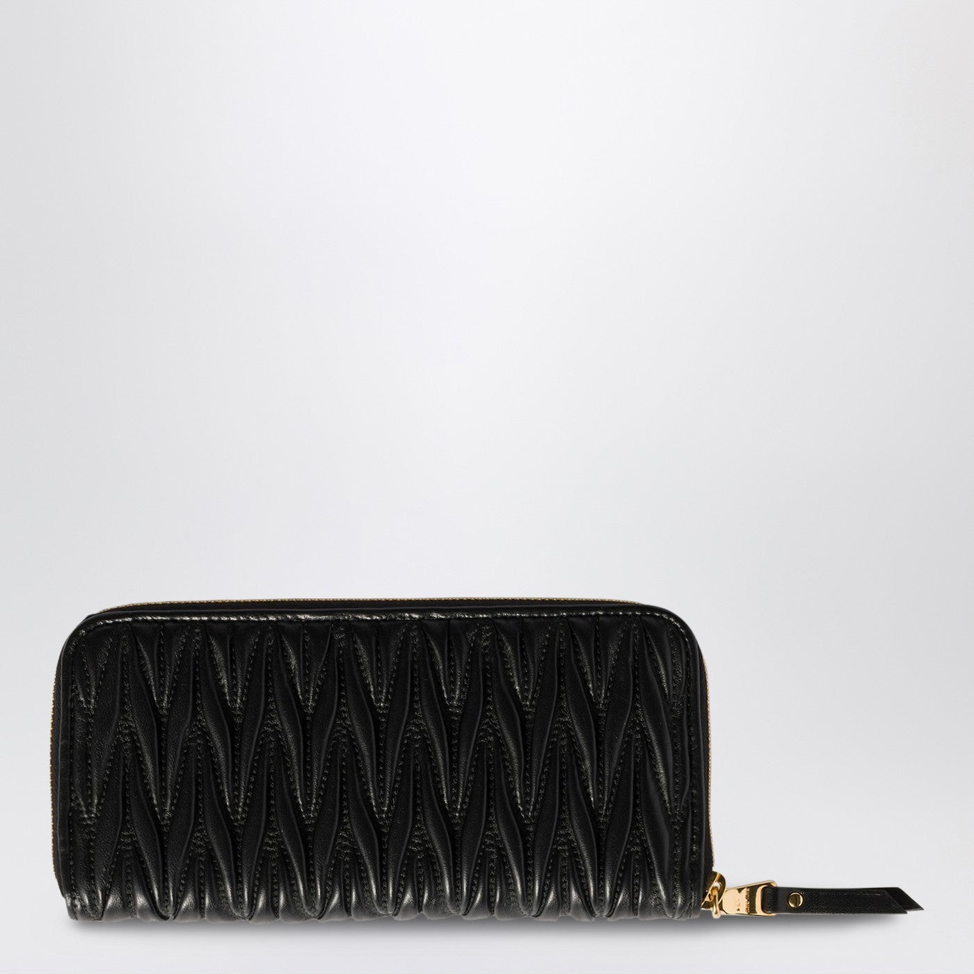 Miu Miu Large Black Quilted Nappa Leather Wallet Women MIU MIU