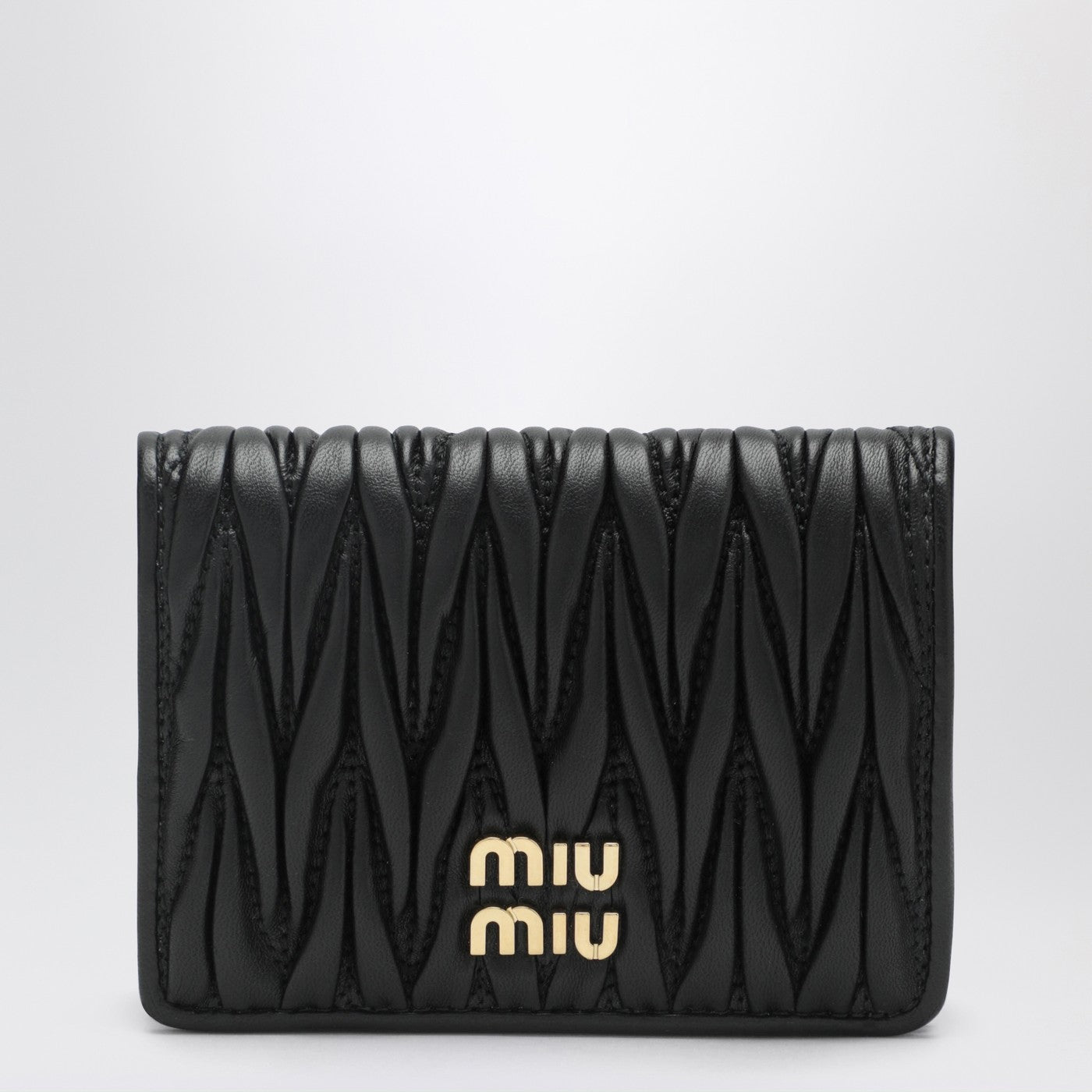 Miu Miu Compact Wallet In Black Quilted Nappa Women MIU MIU