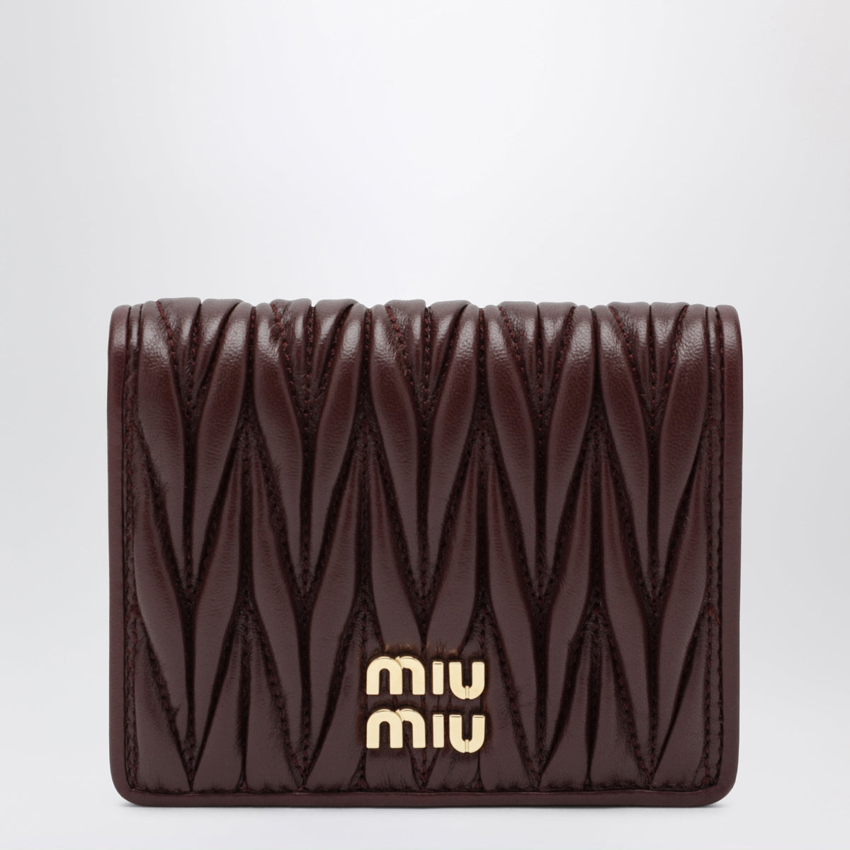 Miu Miu Wallet In Matelasse Nappa Leather, Burgundy Women MIU MIU