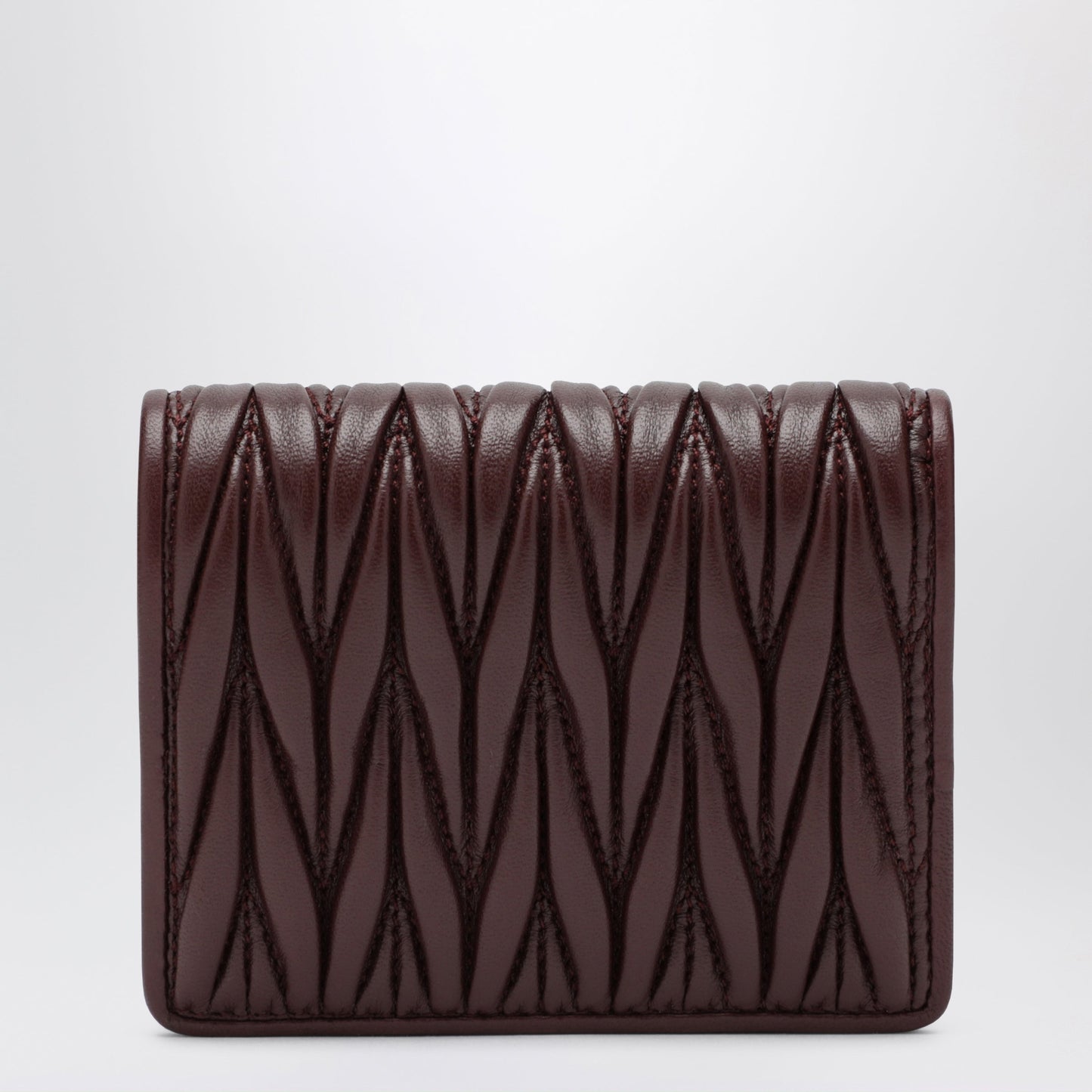 Miu Miu Wallet In Matelasse Nappa Leather, Burgundy Women MIU MIU