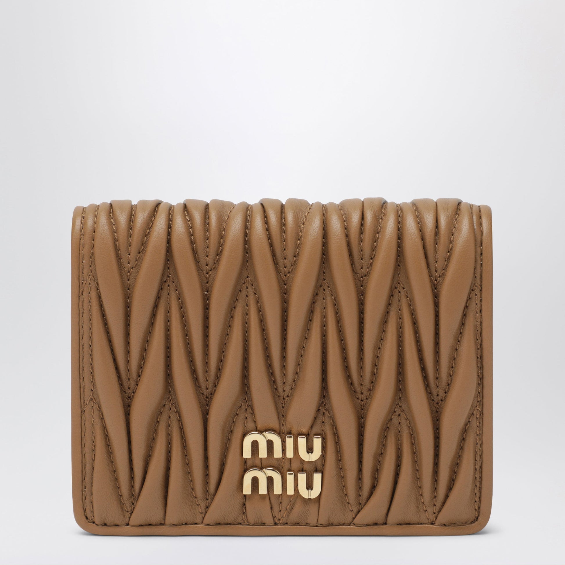 Miu Miu Caramel Wallet In Matelasse Nappa Leather Women MIU MIU