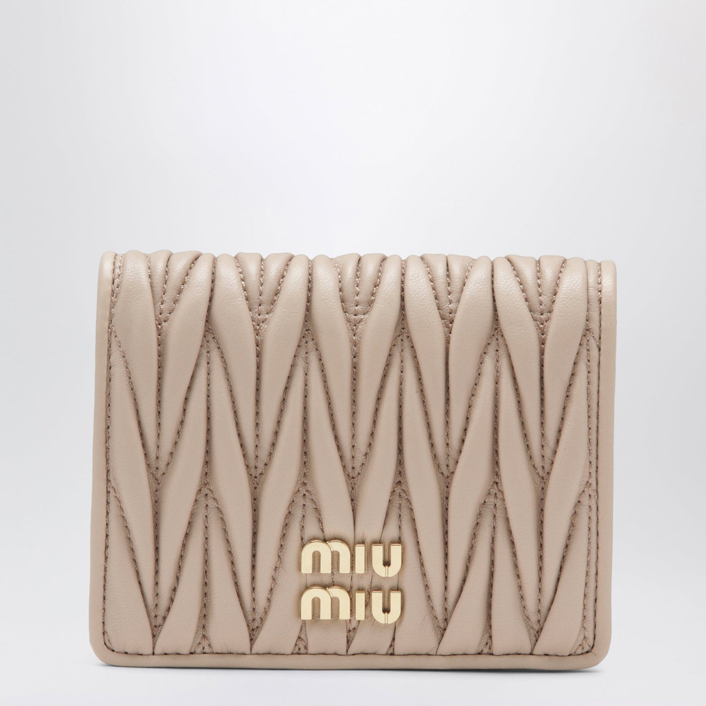Miu Miu Powder Pink Matelasse Nappa Leather Wallet Women MIU MIU