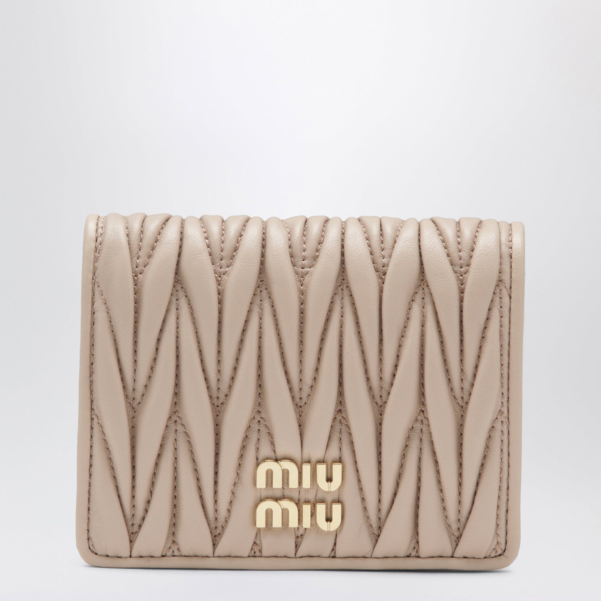 Miu Miu Powder Pink Matelasse Nappa Leather Wallet Women MIU MIU