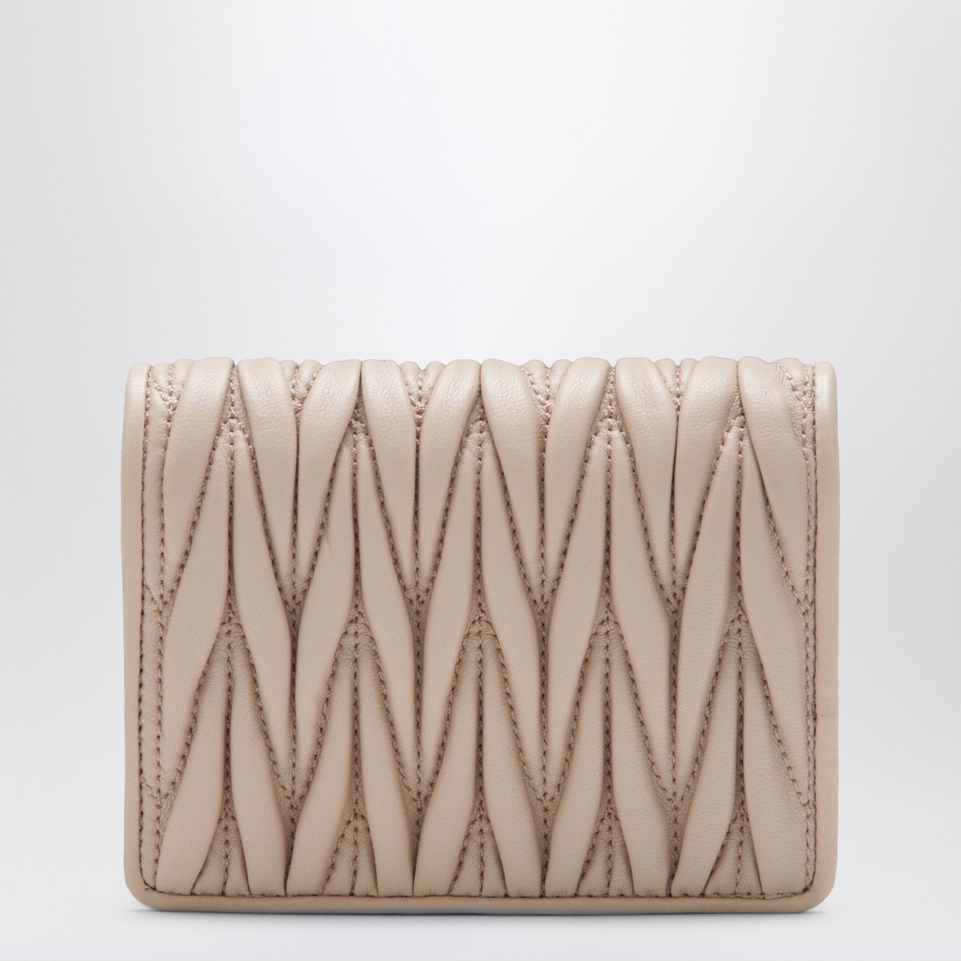 Miu Miu Powder Pink Matelasse Nappa Leather Wallet Women MIU MIU