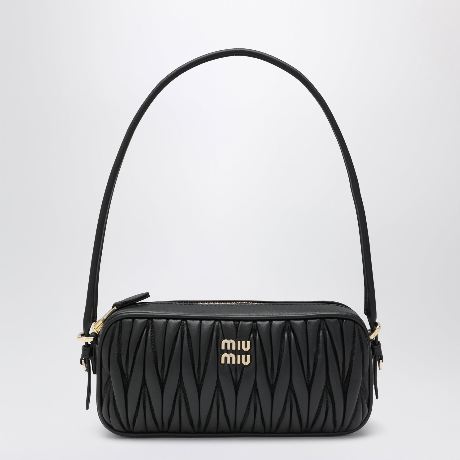 Miu Miu Quilted Nappa Leather Pouch In Black Women MIU MIU