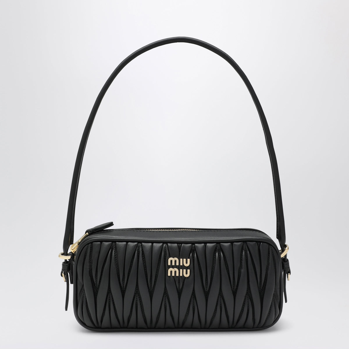 Miu Miu Black Matelasse Nappa Leather Pouch Women MIU MIU