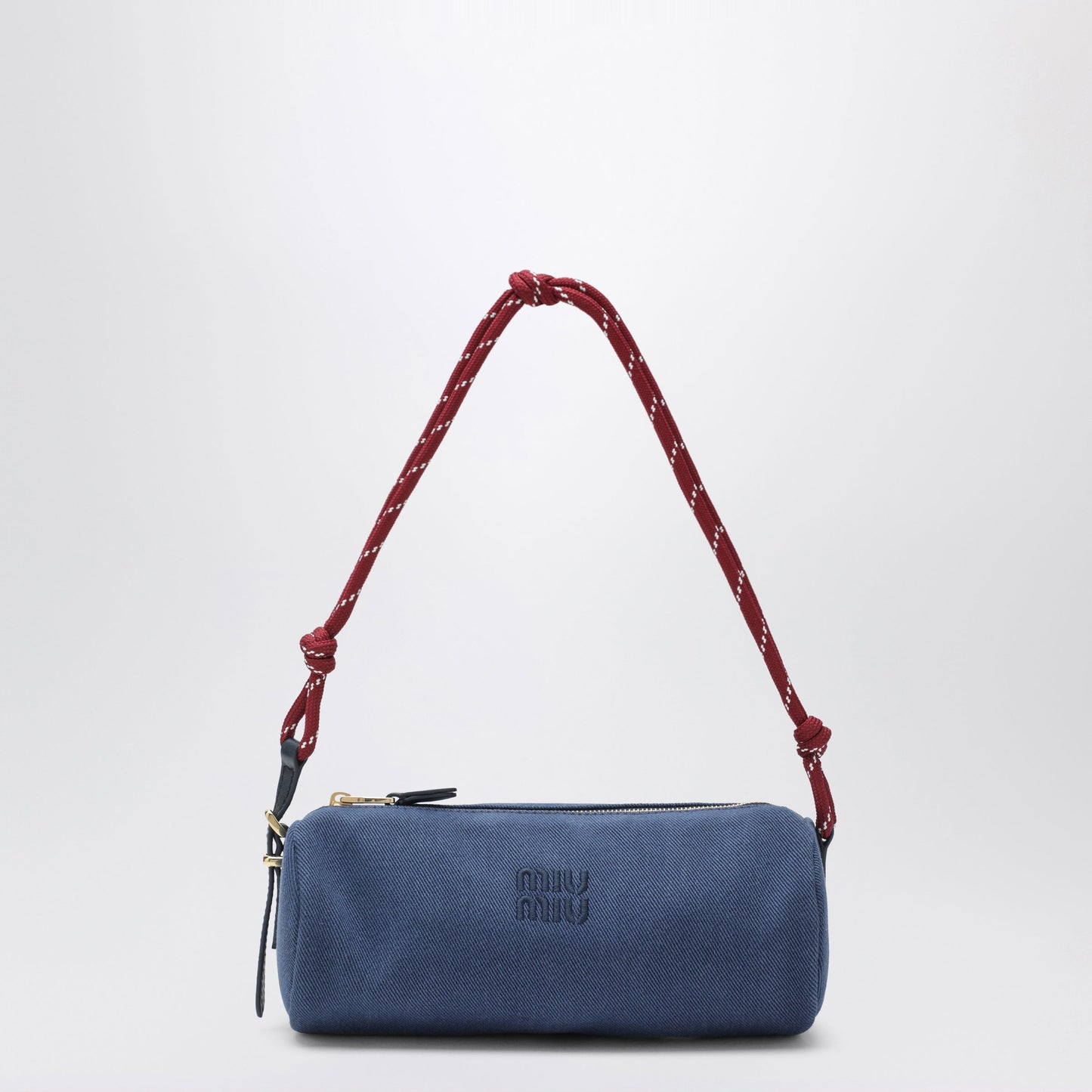 Miu Miu Cotton Gabardine Pouch In Indigo And Amaranth Women MIU MIU