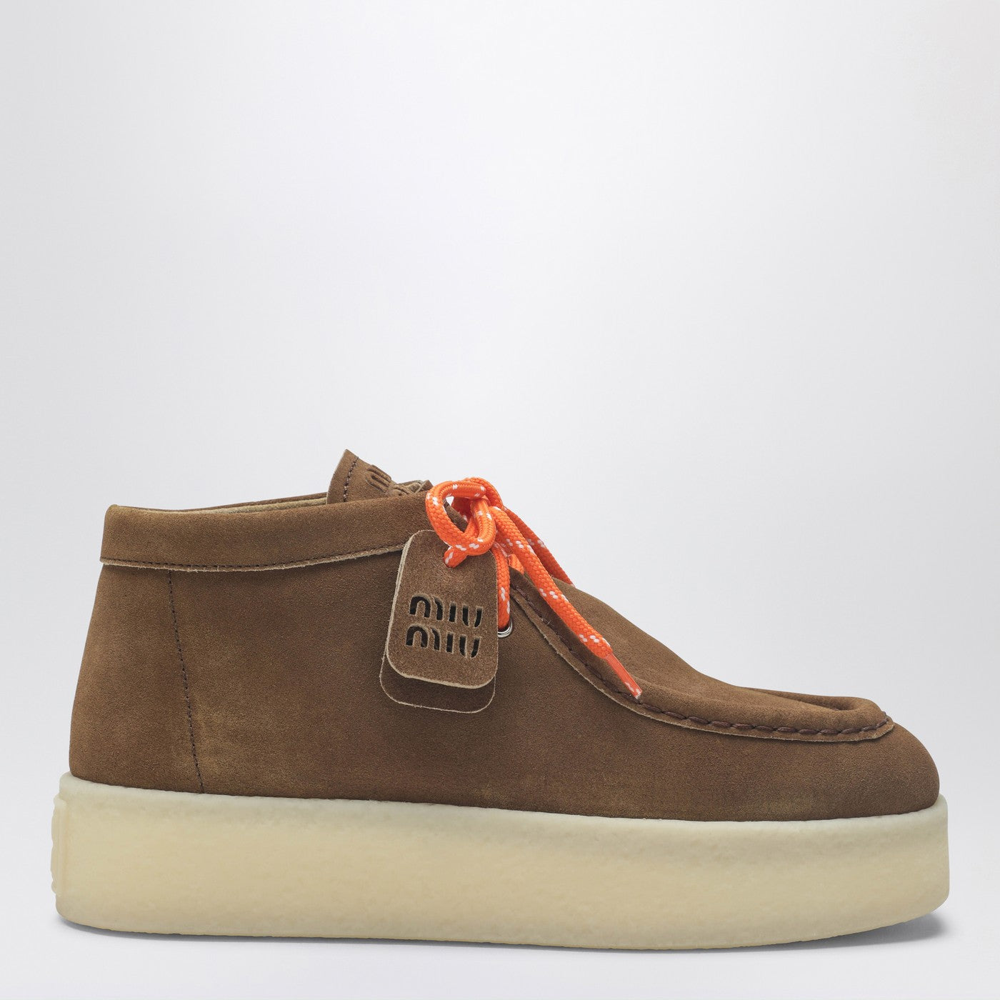Miu Miu Platform Ankle Boots In Cinnamon Suede Women MIU MIU