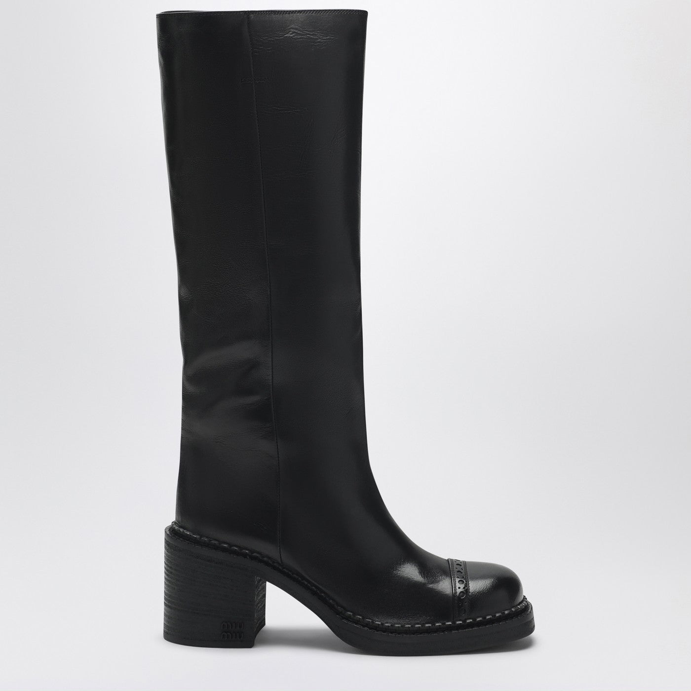 Miu Miu Black Leather Boots Women MIU MIU