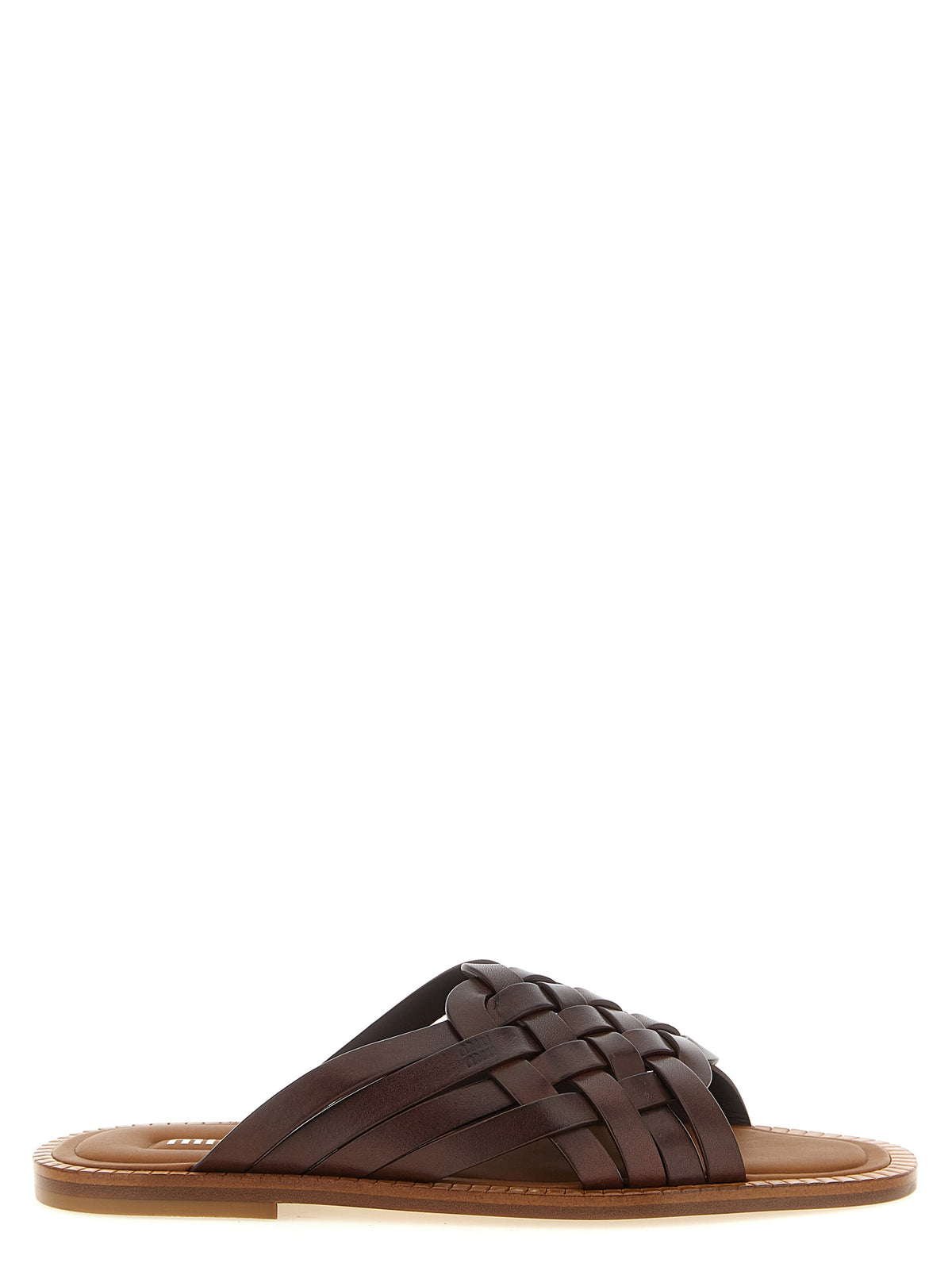 Miu Miu Women Waxed Leather Sandals MIU MIU