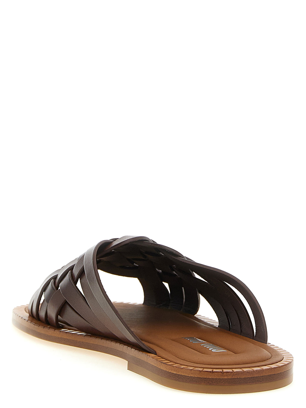 Miu Miu Women Waxed Leather Sandals MIU MIU