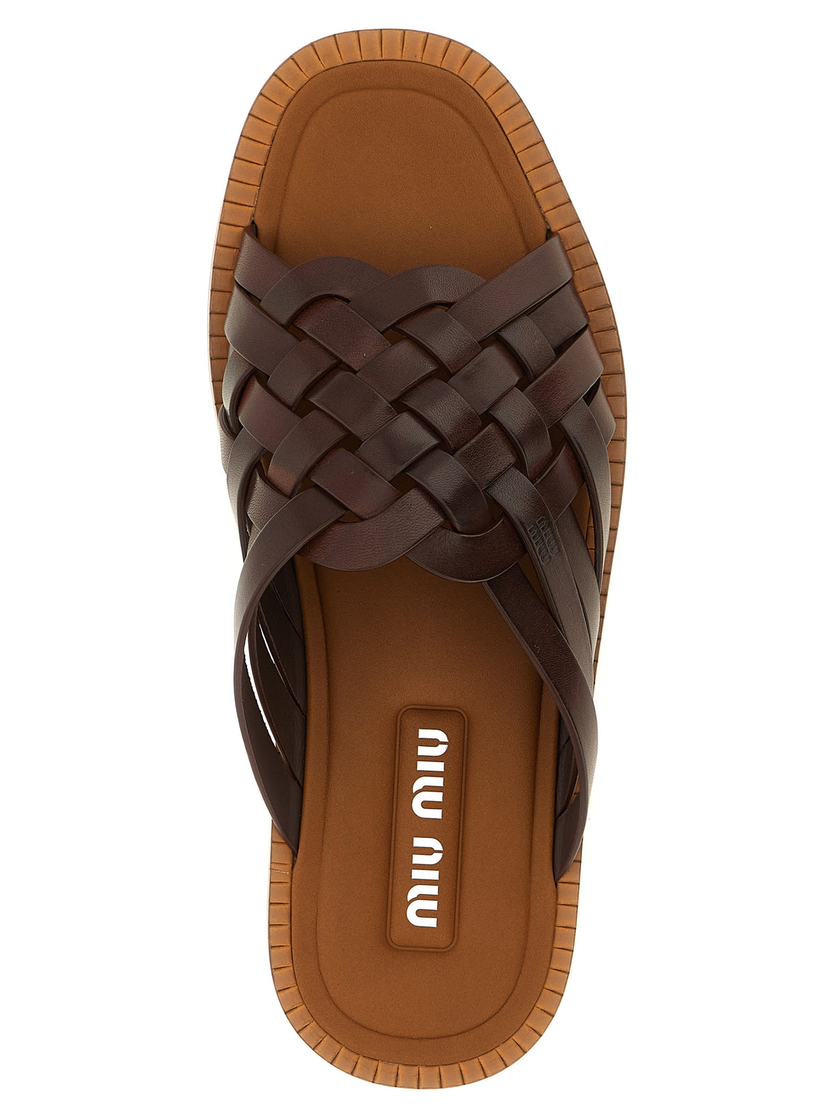 Miu Miu Women Waxed Leather Sandals MIU MIU