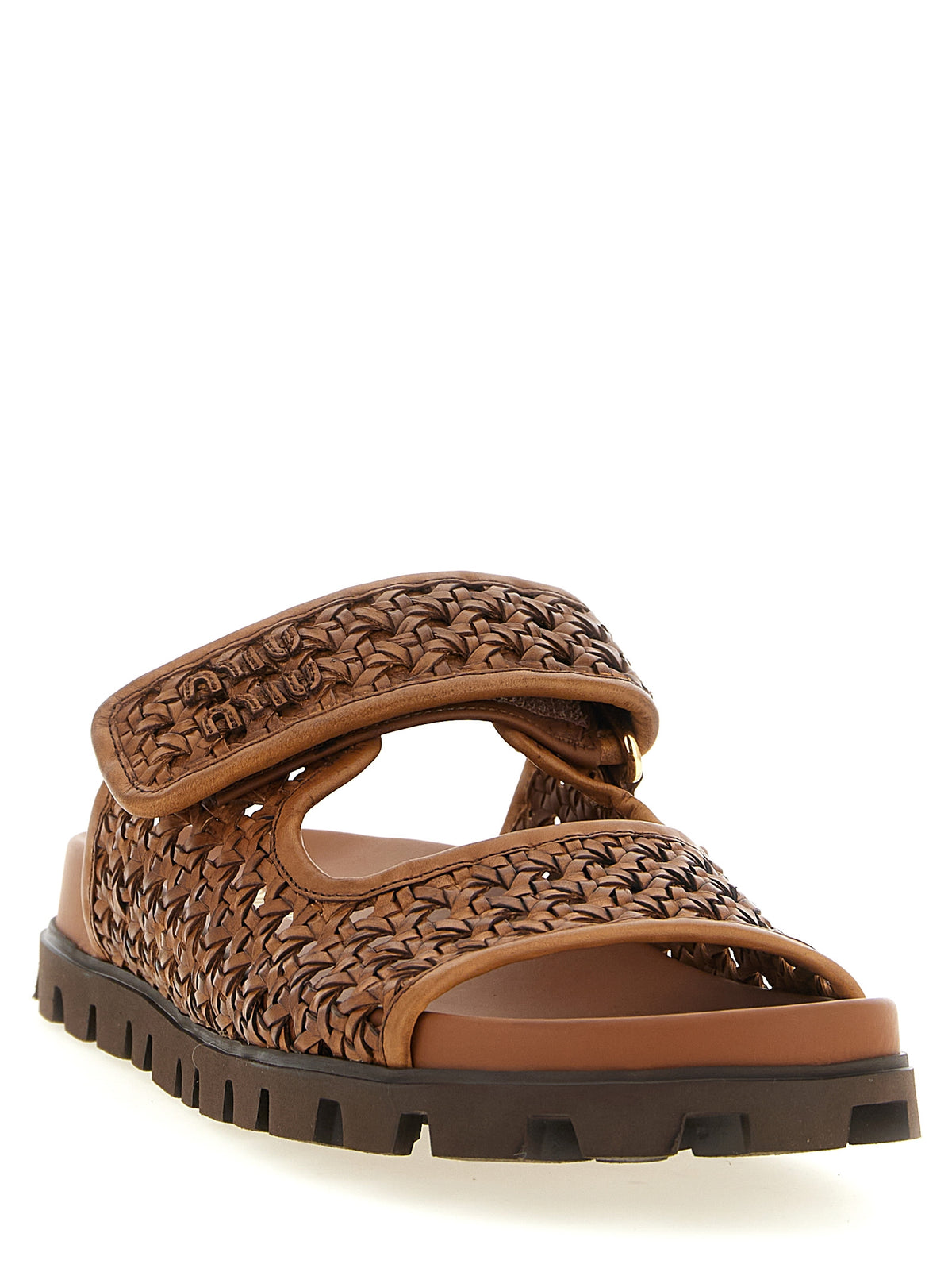 Miu Miu Women Braided Leather Sandals MIU MIU