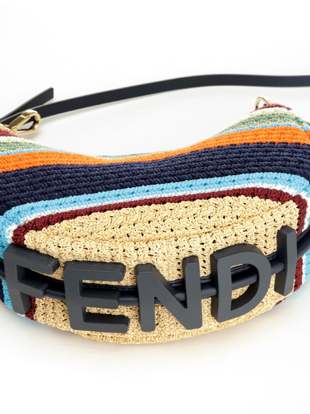 Fendi Women Mini Fendigraphy In Straw FENDI