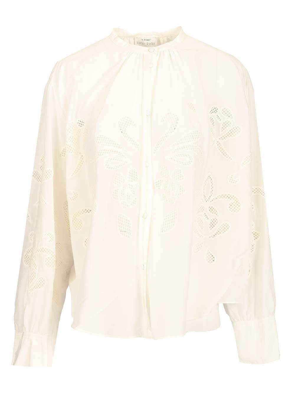 Forte_Forte Women "Lunamaris" Embroidery Co/Se Voile Bohemian Shirt FORTE FORTE