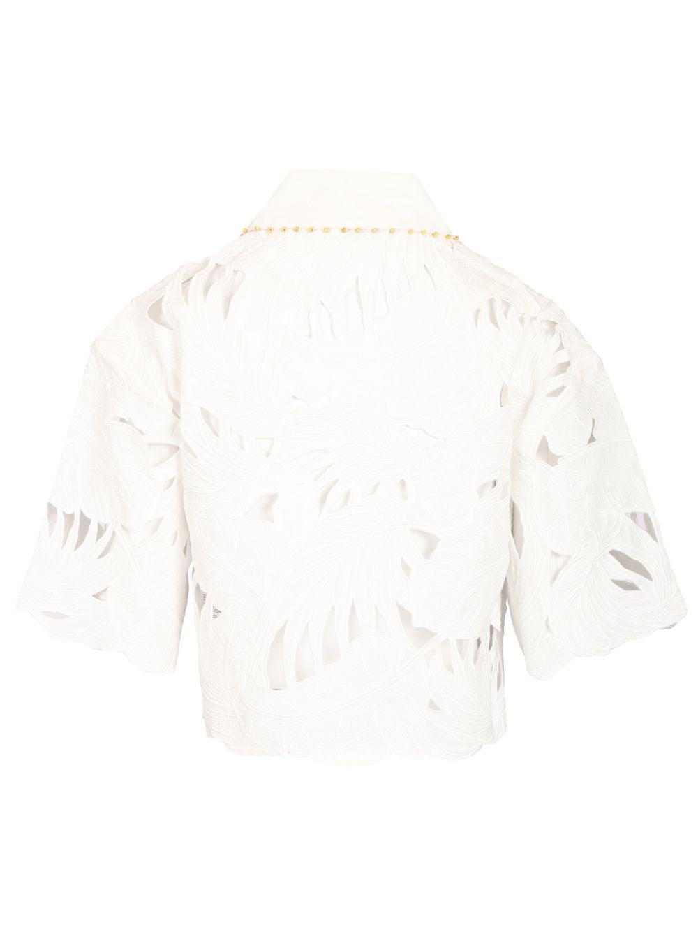 Zimmermann Women Mahon Embroidered Crop Shirt ZIMMERMANN