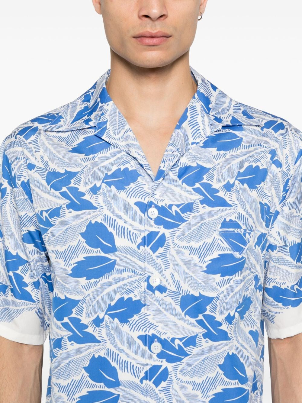 Prada Men Short-Sleeved Printed Cotton Shirt PRADA