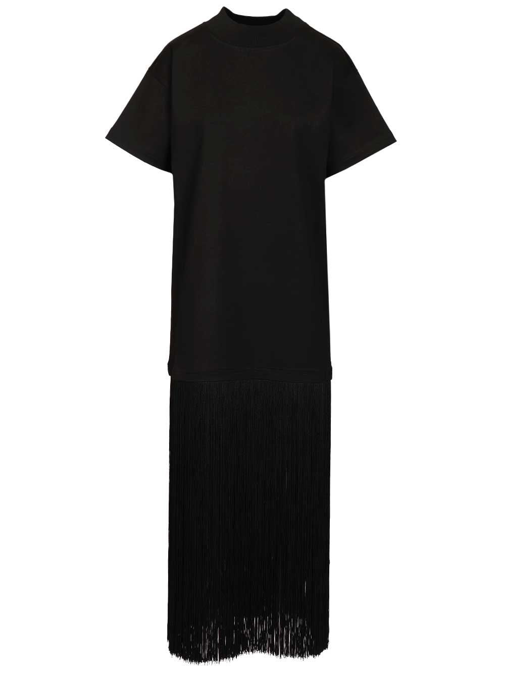 Alaïa Women Cotton Jersey T-Shirt With Fringe ALAIA