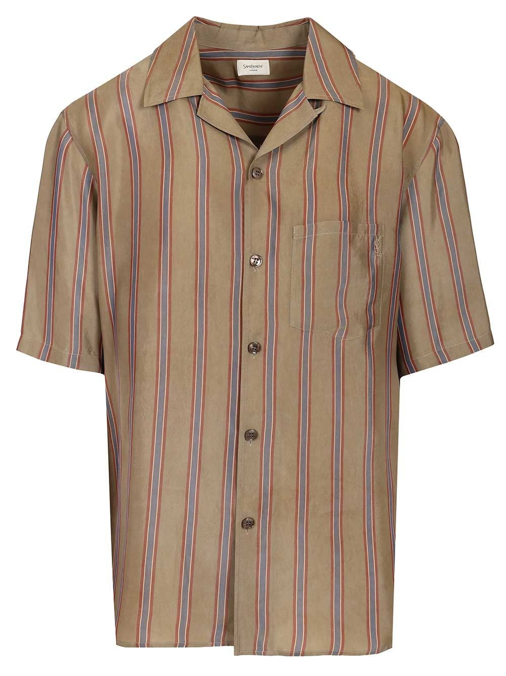Saint Laurent Men Casandre Striped Shirt SAINT LAURENT