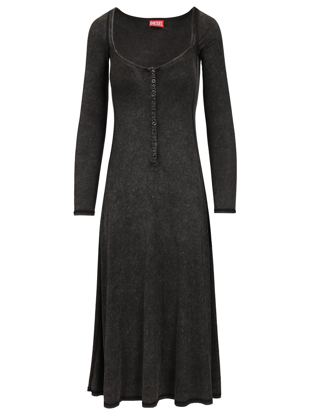 Diesel Women Shaded Ribbed Jersey Midi Dress DIESEL