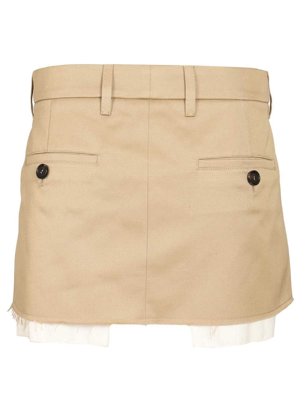 Miu Miu Women Cotton Chino Mini Skirt MIU MIU
