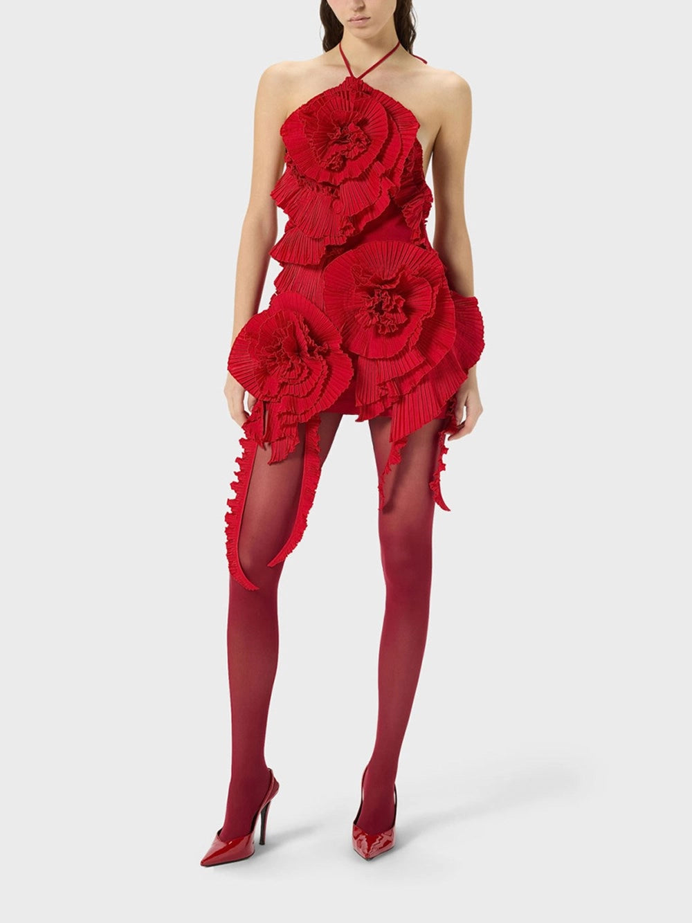 Blumarine Women Taffeta Dress With 3D Roses BLUMARINE