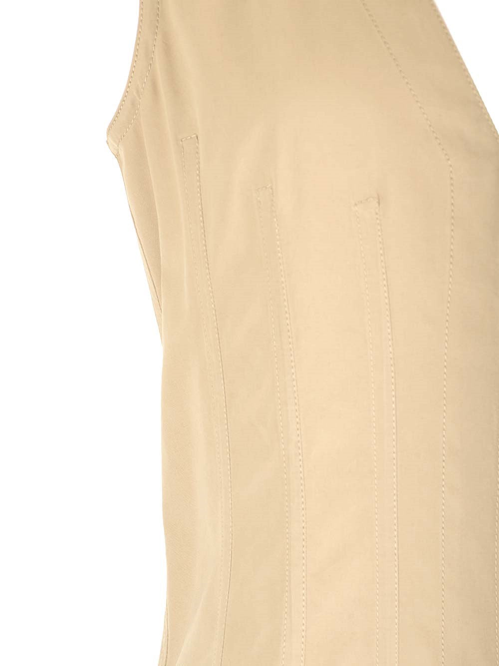 Bottega Veneta Women Beige Sleeveless Maxi Dress In Cotton BOTTEGA VENETA