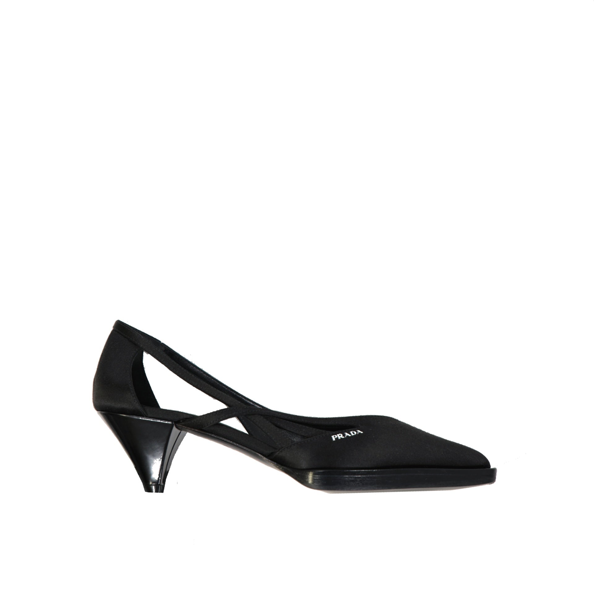 Prada 55Mm Cut-Out Satin Pumps Women PRADA
