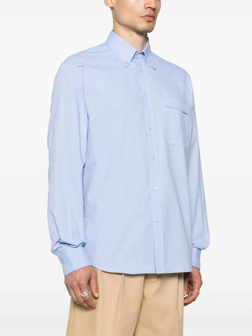 Valentino Garavani Men `Vlogo Signature` Long Sleeve Oxford Shirt VALENTINO GARAVANI