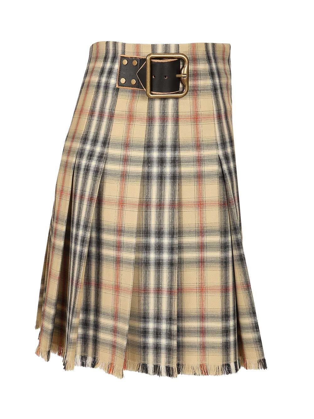 Burberry Women Mini Kilt In Check Wool BURBERRY