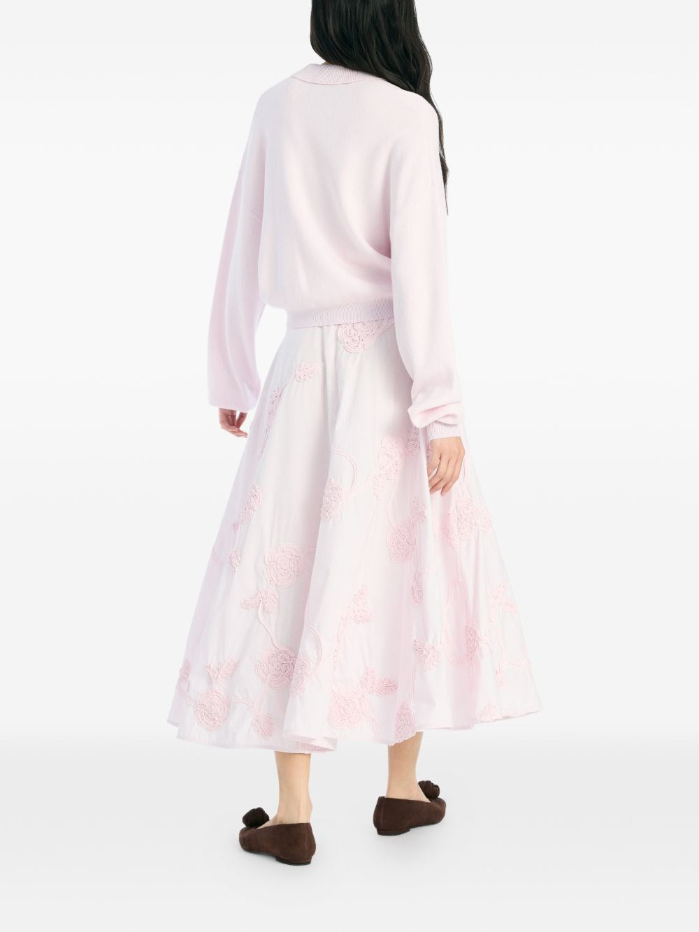Rotate Women The Flower Maxi Light Pink Long Skirt ROTATE