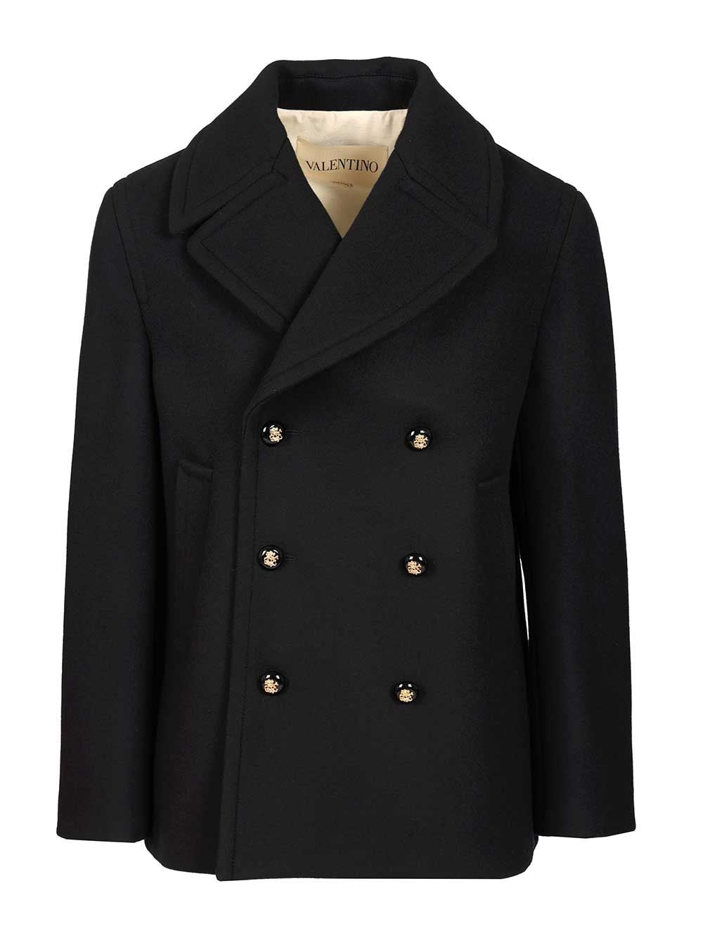Valentino Garavani Men Wool Pea Coat VALENTINO GARAVANI
