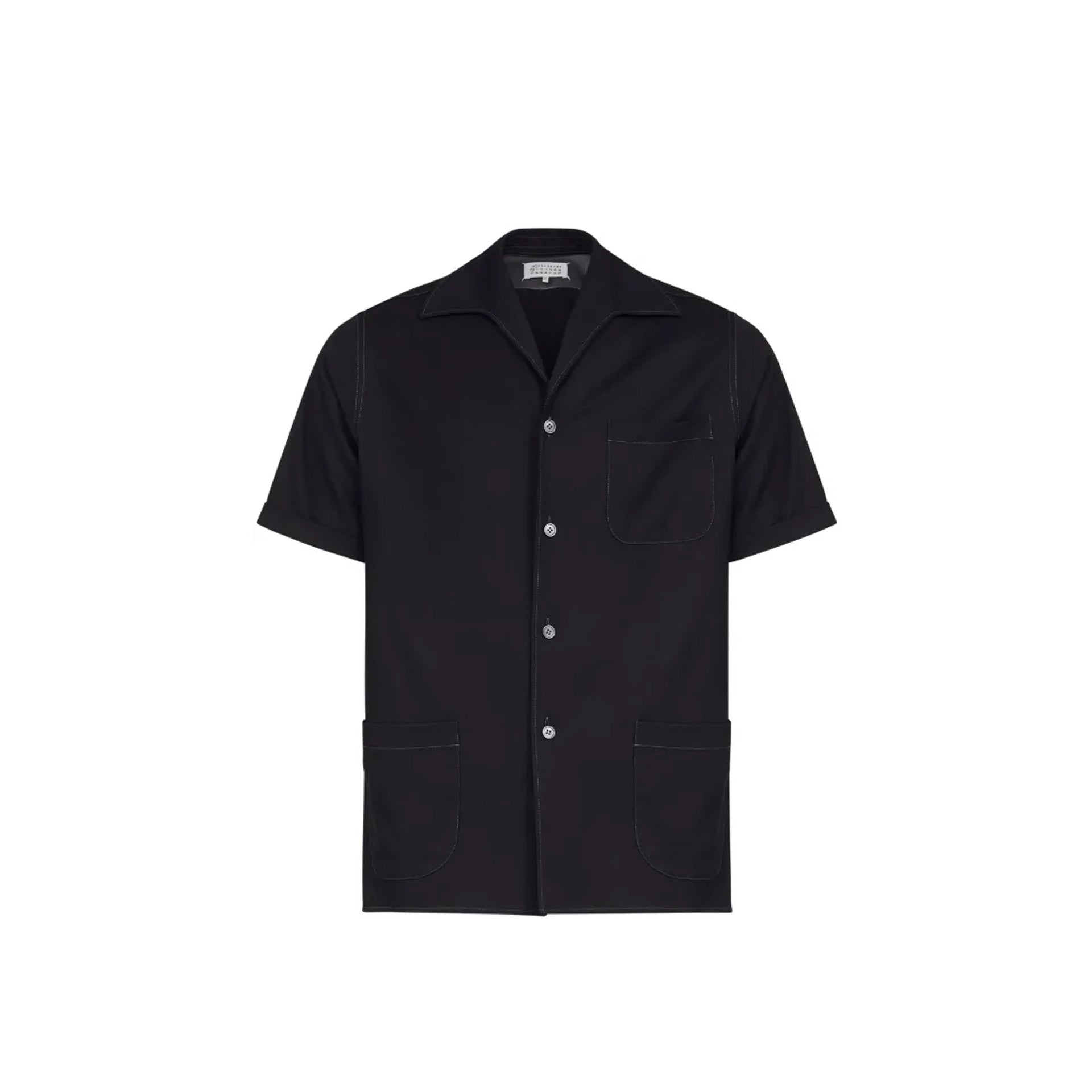 Maison Margiela Short-Sleeve Wool Shirt Men MAISON MARGIELA