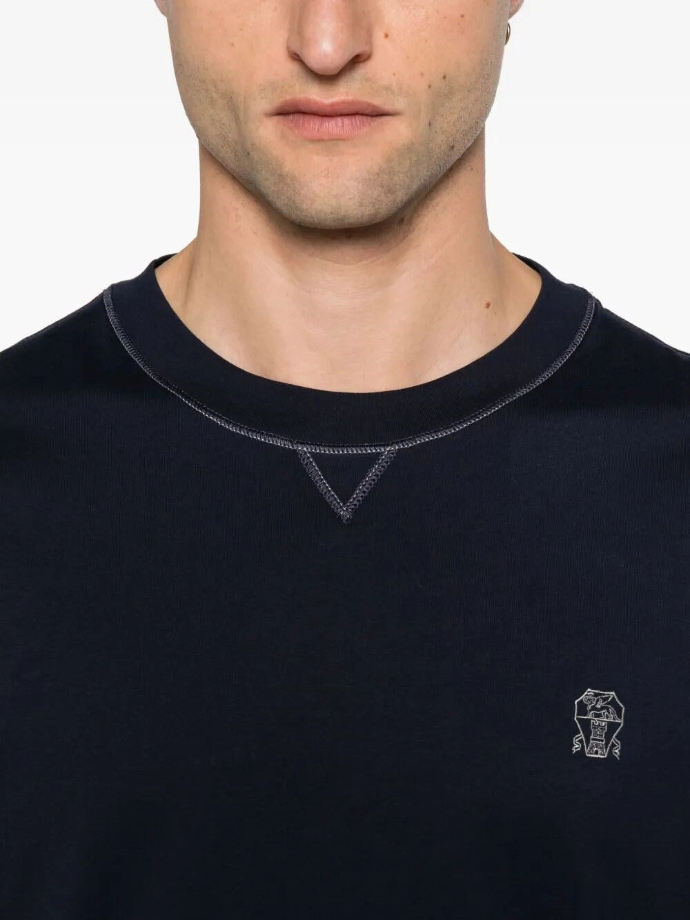 Brunello Cucinelli Men Crew-Neck T-Shirt With Logo BRUNELLO CUCINELLI