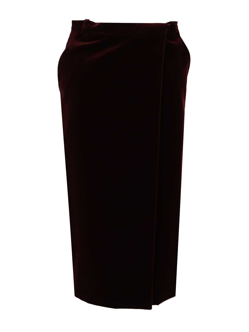 Saint Laurent Women Wrap Midi Skirt SAINT LAURENT
