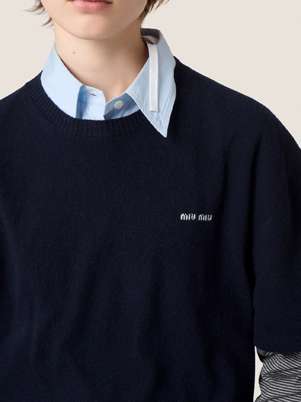 Miu Miu Women Sweater With Jersey Sleeves MIU MIU