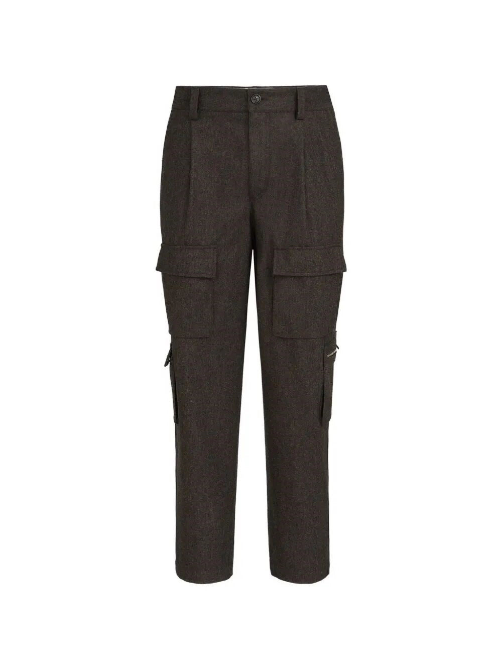 Brunello Cucinelli Men Virgin Wool Flannel Trousers With Cargo Pockets BRUNELLO CUCINELLI