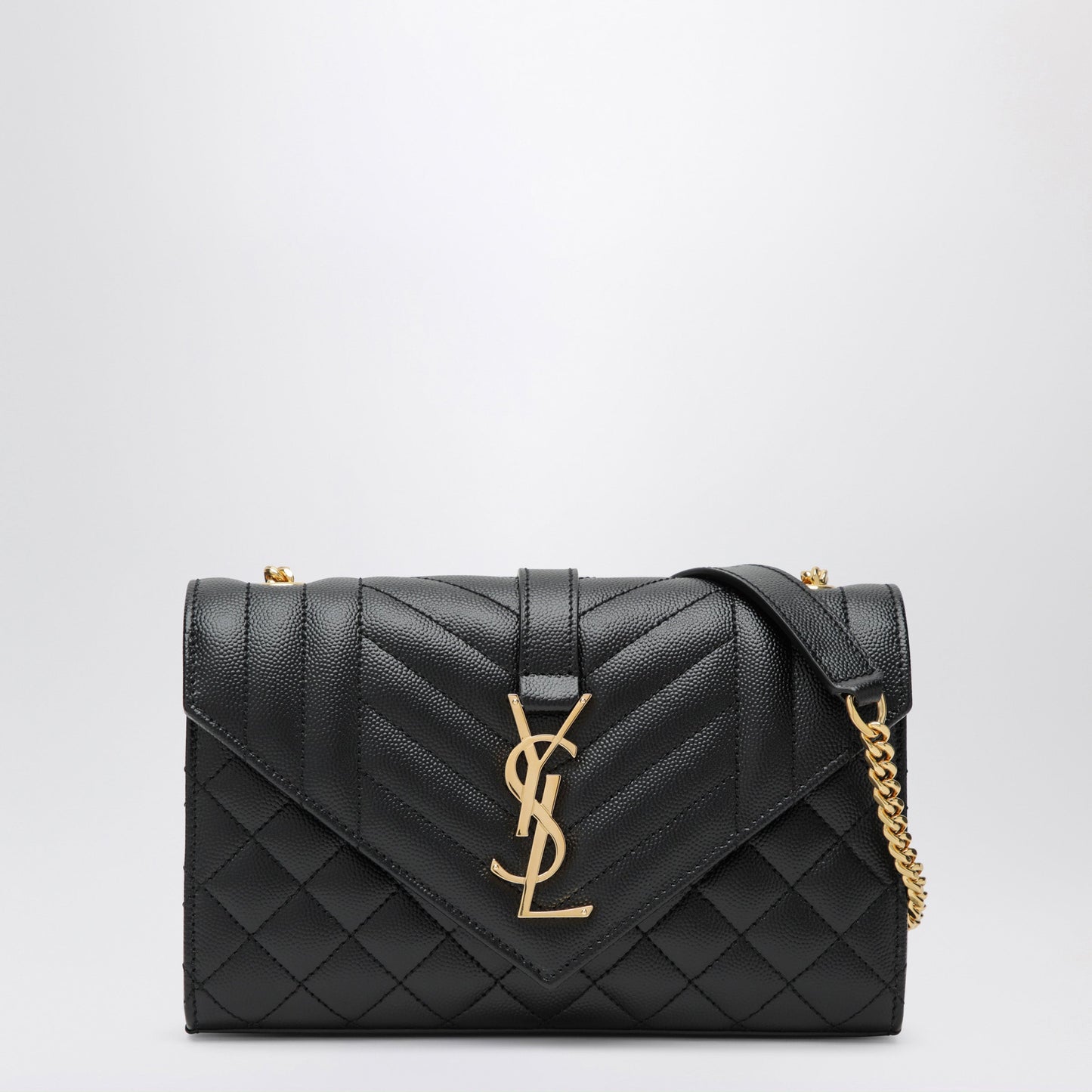 Saint Laurent Small Envelope Flap Bag In Quilted Leather, Black Women SAINT LAURENT