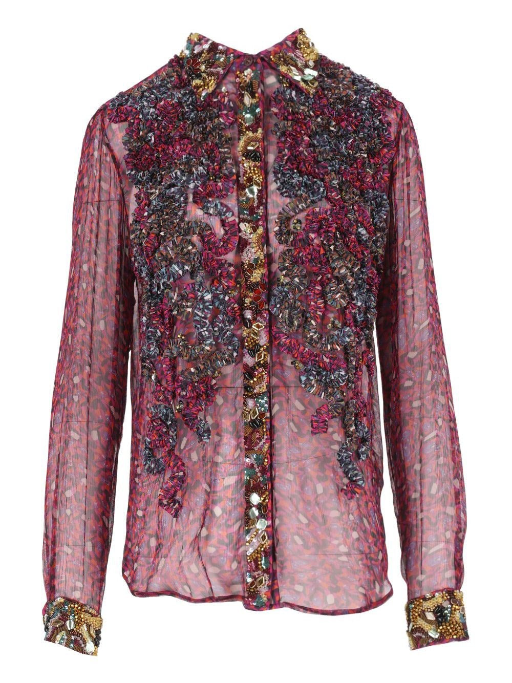 Dries Van Noten Women Sequin-Embellished Ruffled Shirt DRIES VAN NOTEN